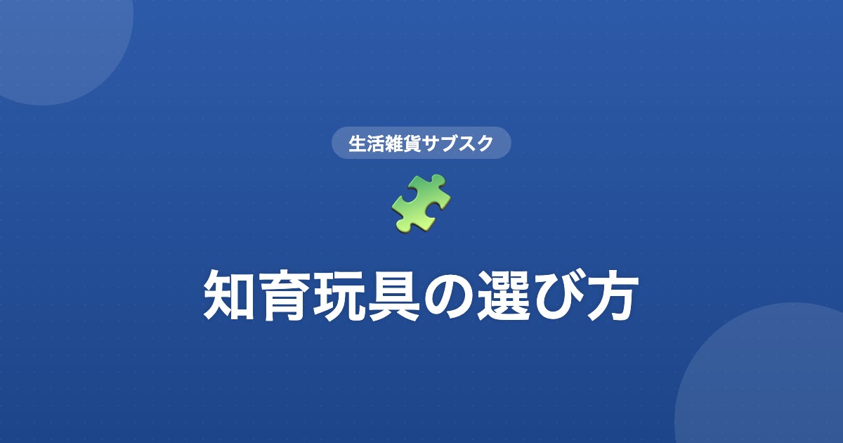 知育玩具の選び方